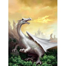 tapisserie numérique paysage fantaisie le dragon blanc