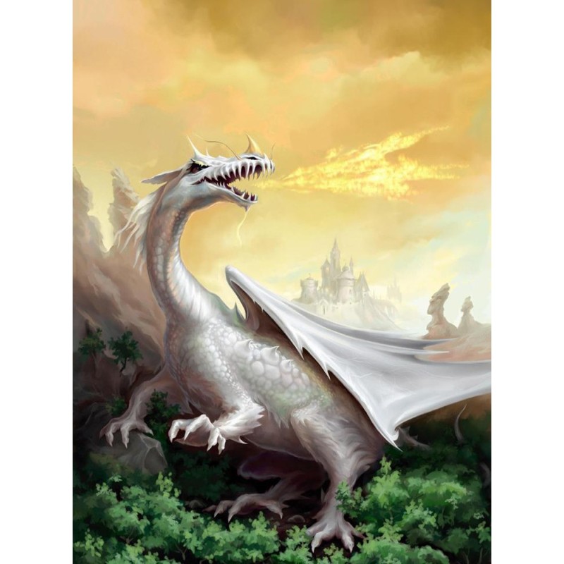 Tapisserie fantaisie - Le dragon blanc