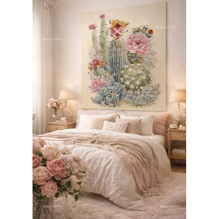 Déco chambre romantique, tapis chic haut de gamme, tête de lit élégante et raffinée.