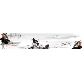 papier peint chinois tapisserie panoramique xxl paysage asiatique les lotus et les poissons