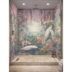 Transformez votre douche italienne en une galerie d'art élégante, rénovation salle de bain sans travaux.
