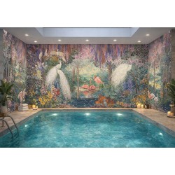 Décorez votre piscine intérieure avec panneau mural décortif 100% étanche, dimensions sur mesure.