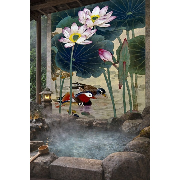 Panneau Mural Étanche Salle de Bain Lotus Canard Mandarin Atelier WYBO