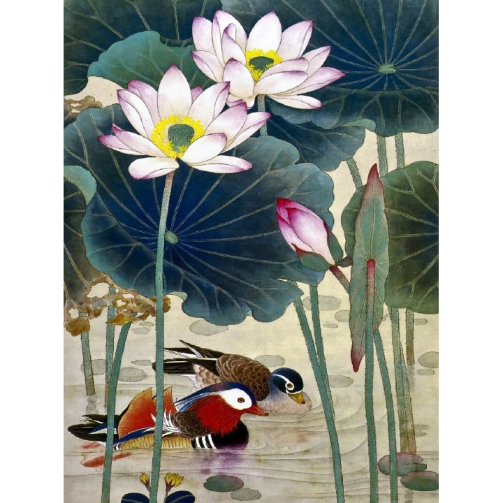 Panneau Mural Étanche Salle de Bain Lotus Canard Mandarin Atelier WYBO