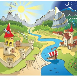 Décoration Murale Personnalisé pour Enfant Château Vallée