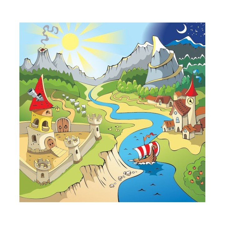 Décoration Murale Personnalisé pour Enfant Château Vallée