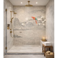Panneau de douche sur mesure, transformez votre douche italienne en galerie d'art.