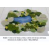 Tapis 3D Fait main style méditerranéen - Colline de mimosas, forêt de pins et la mer