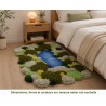 Tapis 3D Fait main paysage méditerranéen - Colline de mimosas, forêt de pins et la mer