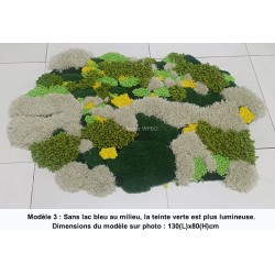 Tapis 3D Fait main style méditerranéen - Colline de mimosas, forêt de pins