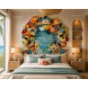 Tête de lit colorée en relief, tapis mural fait main finition 3D, confort absolu, savoir-faire exceptionnel.