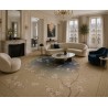Tapis Panoramique "L'Éclosion Zen", Fresque Pour Sol - Fleurs de Pêcher et Oiseaux