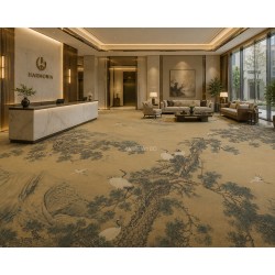 Tapis-Fresque Panoramique sur mesure – Collection "Grues du Japon & Monts Brumeux"