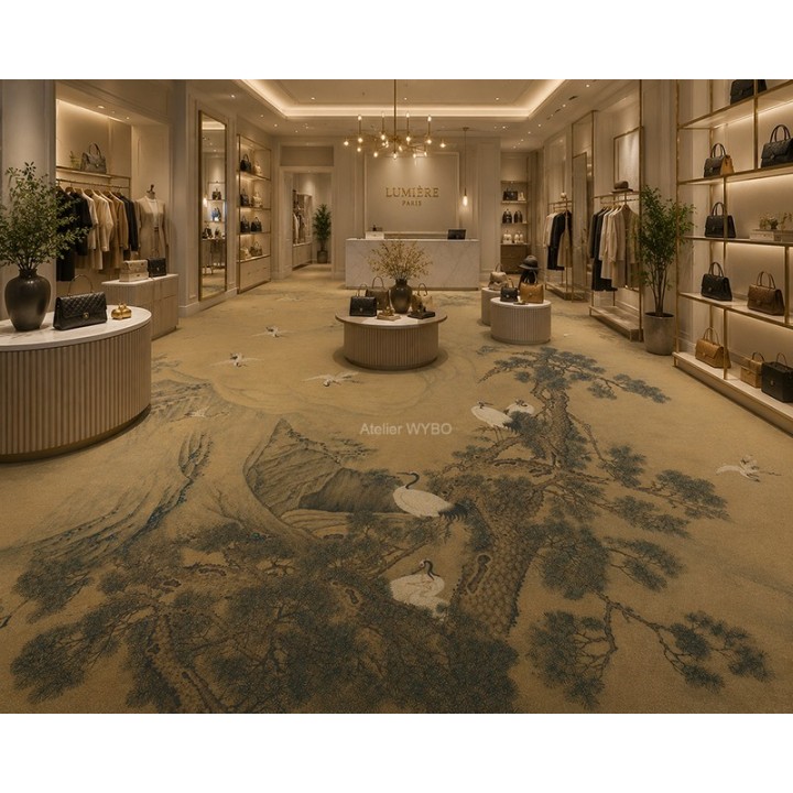 Décoration Intérieure Tapis Panoramique XXL Sur Mesure Grue du Japon