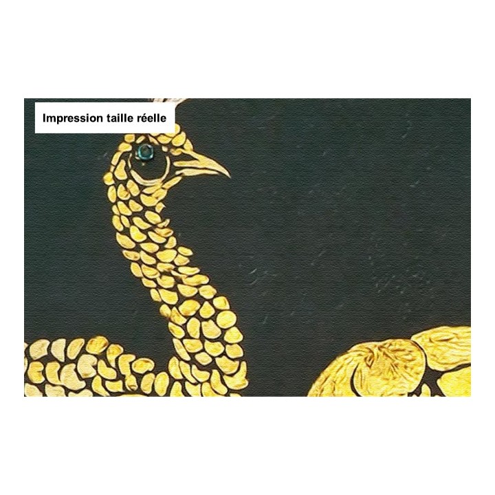 décoration style asiatique papier peint chinois sur mesure tapisserie numérique phénix doré sur fond noir
