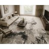 Tapis Fresque XXL Lotus Gris : L'Art du Lavis d'Encre pour un Sol de Prestige