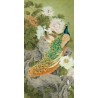 Tapis Long Pour Couloir - Couple de Paons et Pivoines sur le Rocher