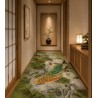 Tapis Long Pour Couloir - Couple de Paons et Pivoines sur le Rocher