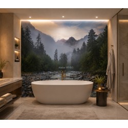 Idée Rénovation Salle de Bain - Panneau de Douche sur Mesure Paysage Nature