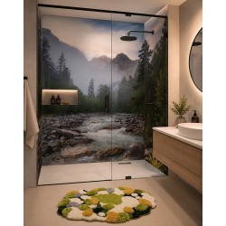 Idée Rénovation Salle de Bain - Panneau de Douche sur Mesure Paysage Nature