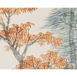 Panneau de Douche sur Mesure Paysage Japonais - Arbres et rocher au lever du soleil