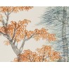 Panneau de Douche sur Mesure Paysage Japonais - Arbres et rocher au lever du soleil