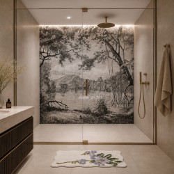 Une fresque fabriquée et découpée 100 % sur mesure, selon plan fourni par le client.
