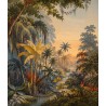 Fresque Salle de Bain - Jungle en Couleur Série 3 - Rivière Dans la Vallée
