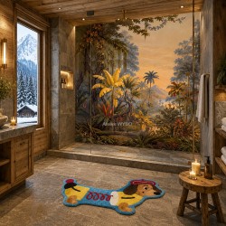 Fresque Salle de Bain - Jungle en Couleur Série 4 - La Saison Sèche