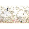 Tapisserie florale style asiatique - Paysage avec les fleurs et les oiseaux