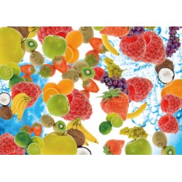 revêtement de sol vinyle auto-adhésif surface en pvc trompe l'œil effet 3d les fruits dans l'eau pétillante