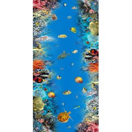 revêtement de sol fond marin vinyle autocollant pvc trompe l'œil effet 3d les tortues et les poissons dans le massif coralien