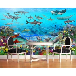poster géant XXL papier peint photo personnalisé paysage fond marin ville engloutie et le trésor perdu