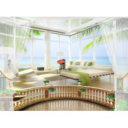 papier peint 3D paysage fantaisie romantique vue de la mer
