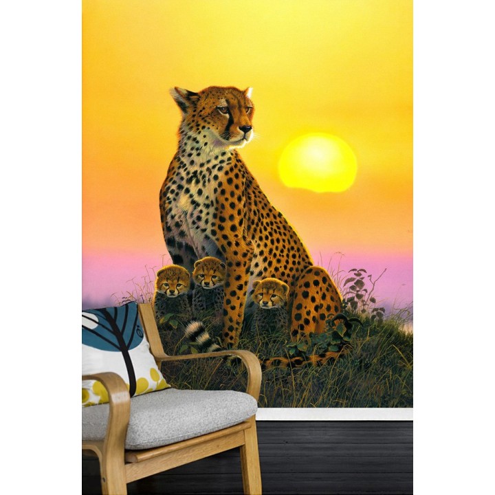 Tapisserie Murale Guépard Poster Géant Animaux Savane