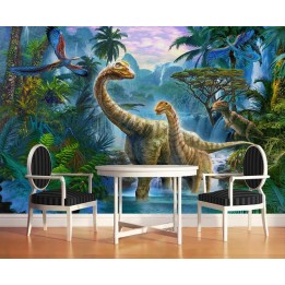 décoration murale tapisserie numérique papier peint panoramique poste géant mural les dinosaures dans la jungle