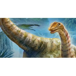 Papier peint panoramique spécial dinosaure - Les dinosaures dans la jungle