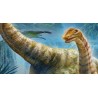 Papier peint panoramique spécial dinosaure - Les dinosaures dans la jungle