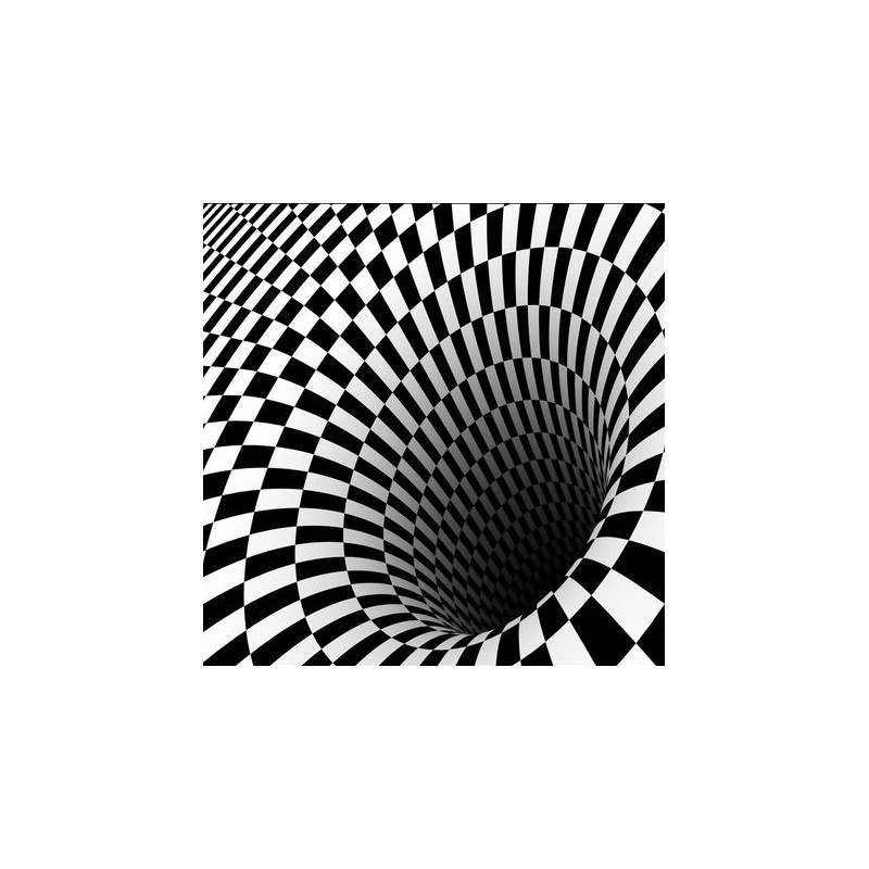 Revêtement de sol 3D abstrait en noir et blanc - Le tourbillon