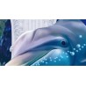 Paysage fond marin trompe l'œil 3D - Les dauphins, les coraux et la pieuvre géante
