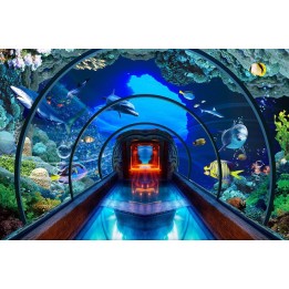 extension d'espace papier peint photo trompe l'œil 3D personnalisé poster fond marin aquarium géant