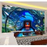Extension d'espace - Paysage fond marin trompe l'œil 3D - Aquarium géant