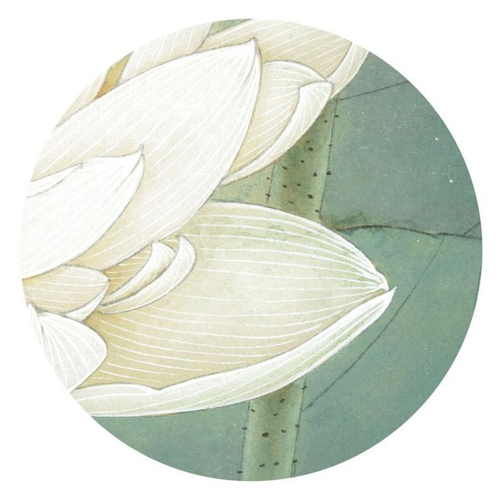 papier peint asiatique ancienne tapisserie d'artiste personnalisé les lotus blancs