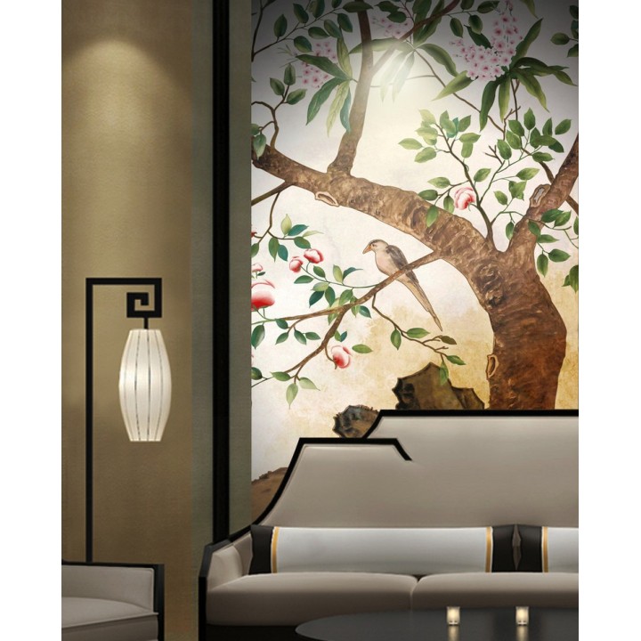 papier peint photo asiatique tapisserie d'artiste personnalisé les fleurs et les oiseaux