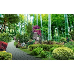 papier peint photo paysage personnalisé jardin paysagé