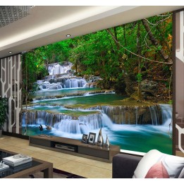 papier peint photo paysage personnalisé chute d'eau dans la foret tropicale