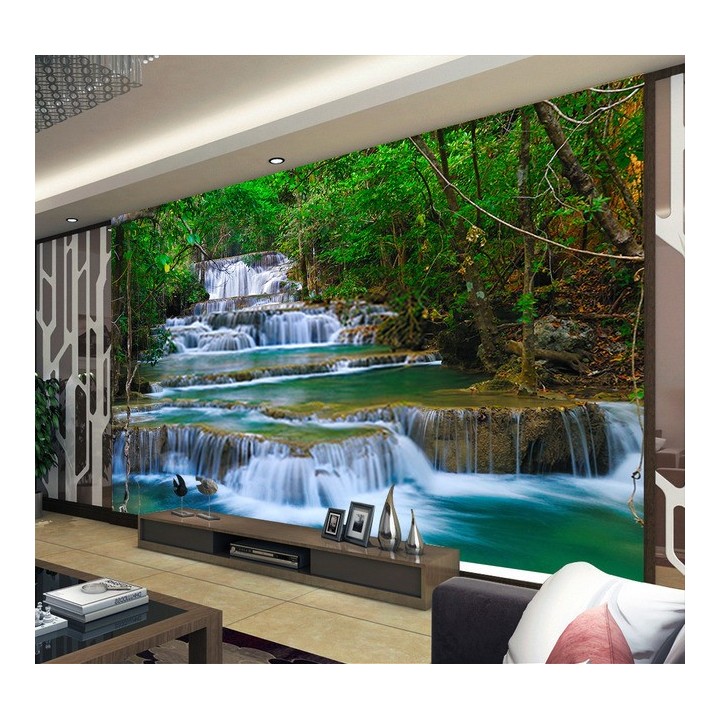 papier peint photo paysage personnalisé chute d'eau dans la foret tropicale