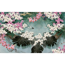 papier peint floral orchidée sauvage asiatique