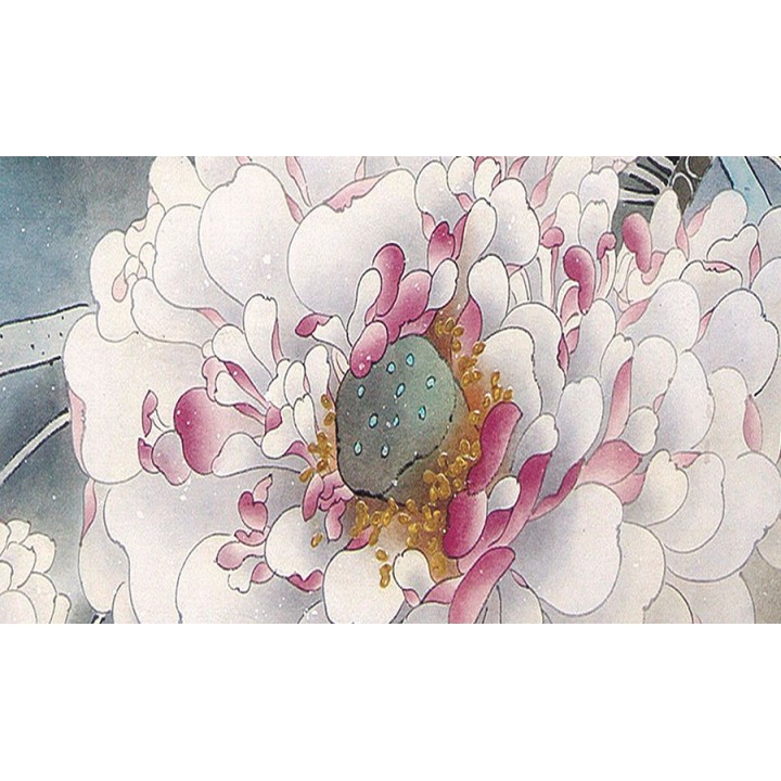 décor asiatique paravent aux fleurs et aux oiseaux des 4 saisons
