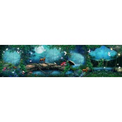 Décoration murale grande panoramique paysage romantique - La nuit dans la forêt